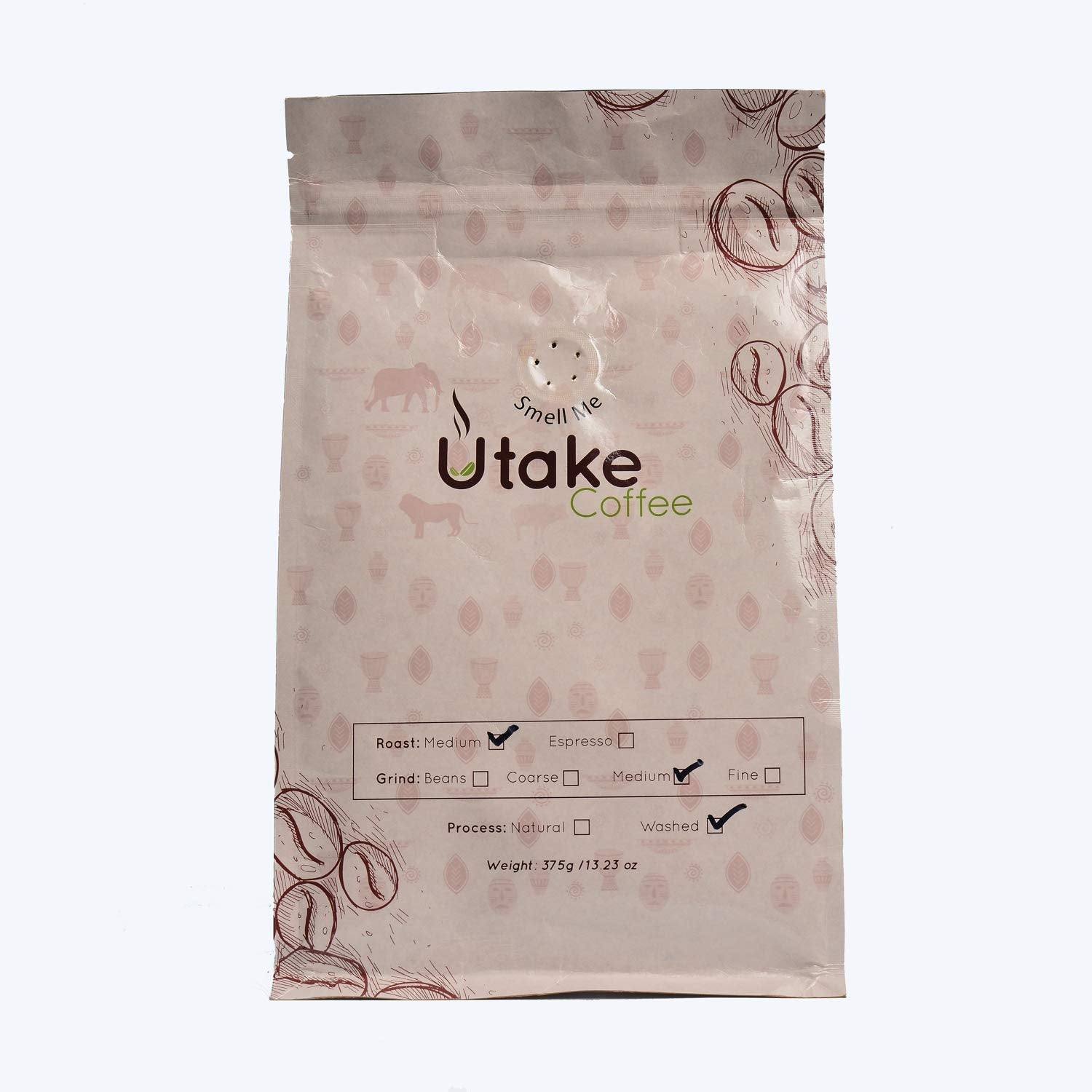 Kenya AA Coffee. Single Origin, Fair Trade Ground Coffee. Small Batch, Medium Roast Coffee packed in 13.23-Ounce (375grams) Resealable Valve Bag by Utake Coffee
