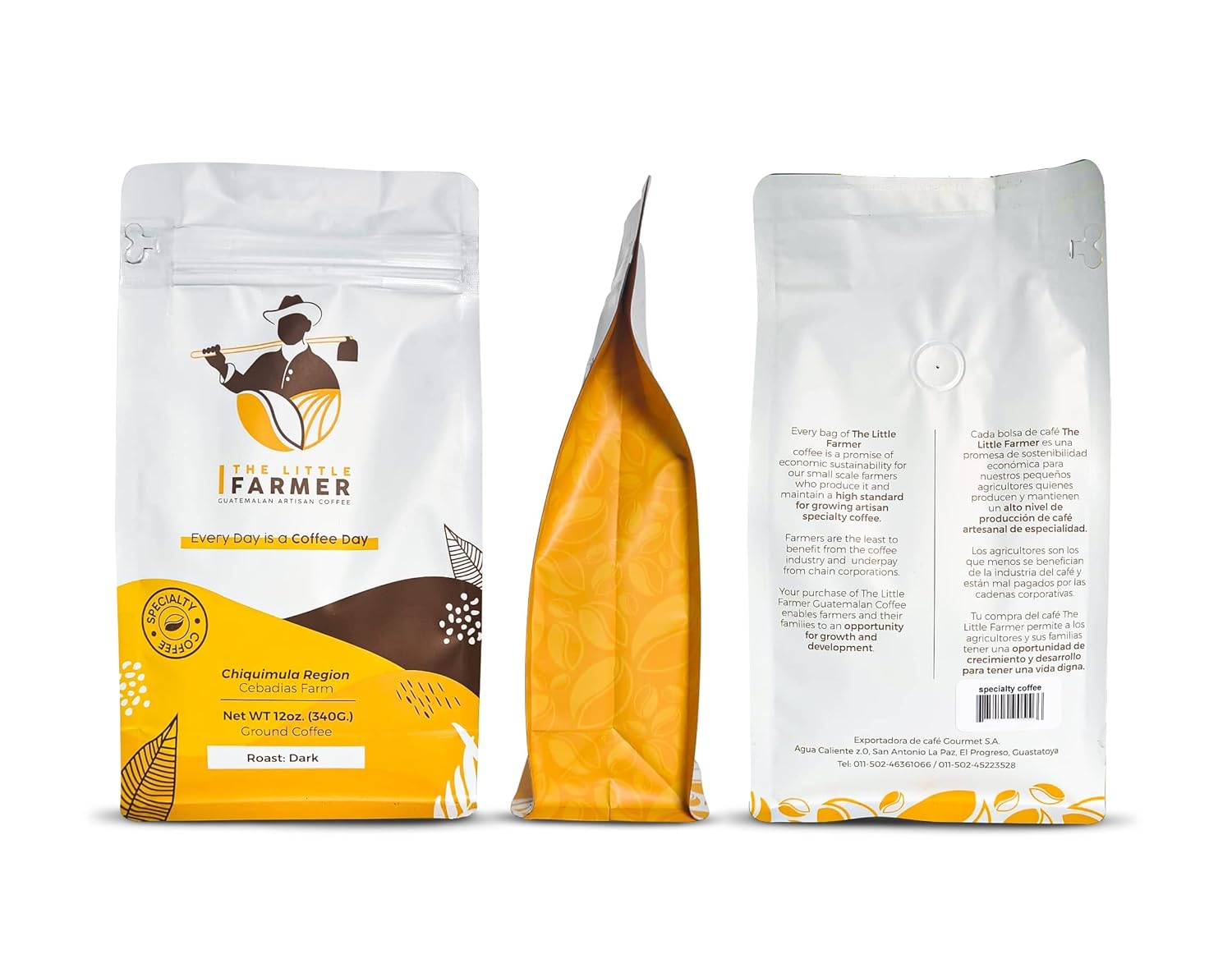 The Little Farmer Coffee, Guatemalan Ground Coffee, High Land Coffee [12 Oz.] The World's finest & smoothest Coffee - Artisan, Medium Roast, Low Acidity, Highland Specialty Coffee