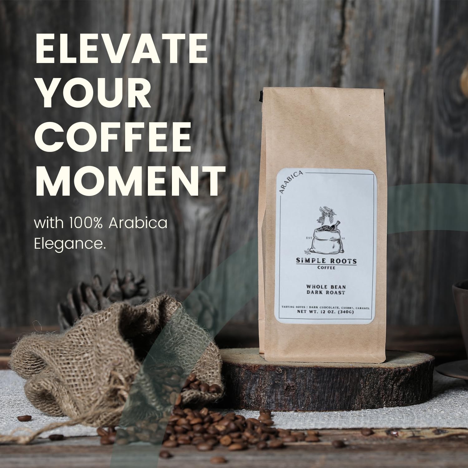 100% Arabica Dark Roast Ground Coffee Powder - High Altitude, Freshly Medium Roasted for Rich Flavor - Pure Brew Finest Beans (Drip, 12 Oz)