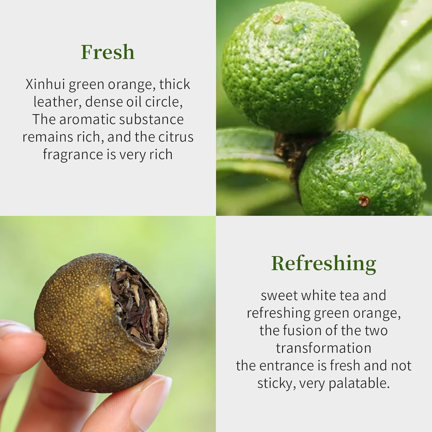 XIXICHA White Tea Premium Tangerine Peel White Tea 9.87oz(280g) Xiao Qing Gan White Tea Xinhui ChenPi White Citrus Tea Fuding White Tea Green Orange Peel 白茶 白茶小青柑 广东新会小青柑 福鼎白茶