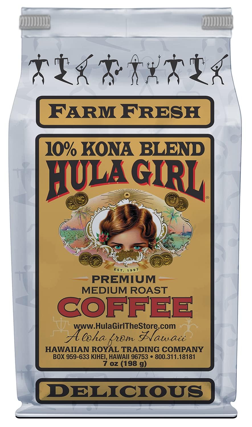 10% Hula Girl Kona Coffee Blend