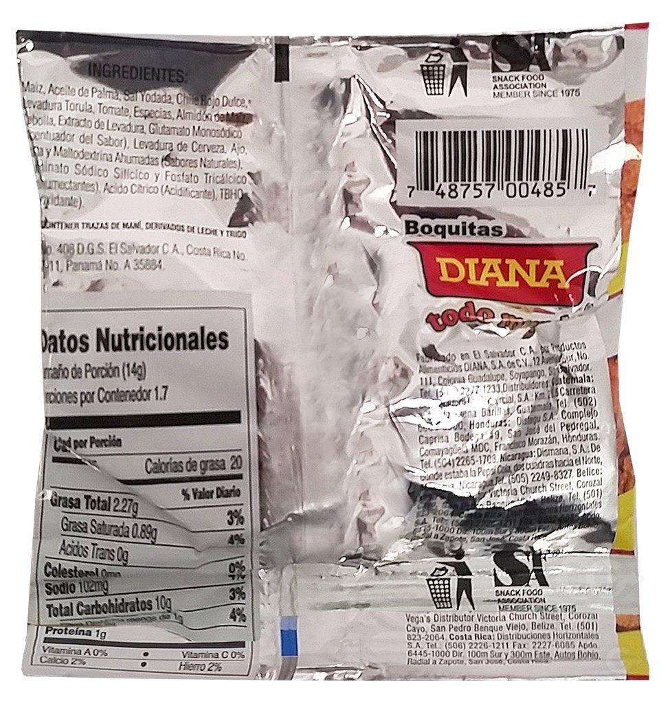 Diana Cornbits Hot 0.56 oz (dozen) - Elotitos con Piquete (Pack of 4)