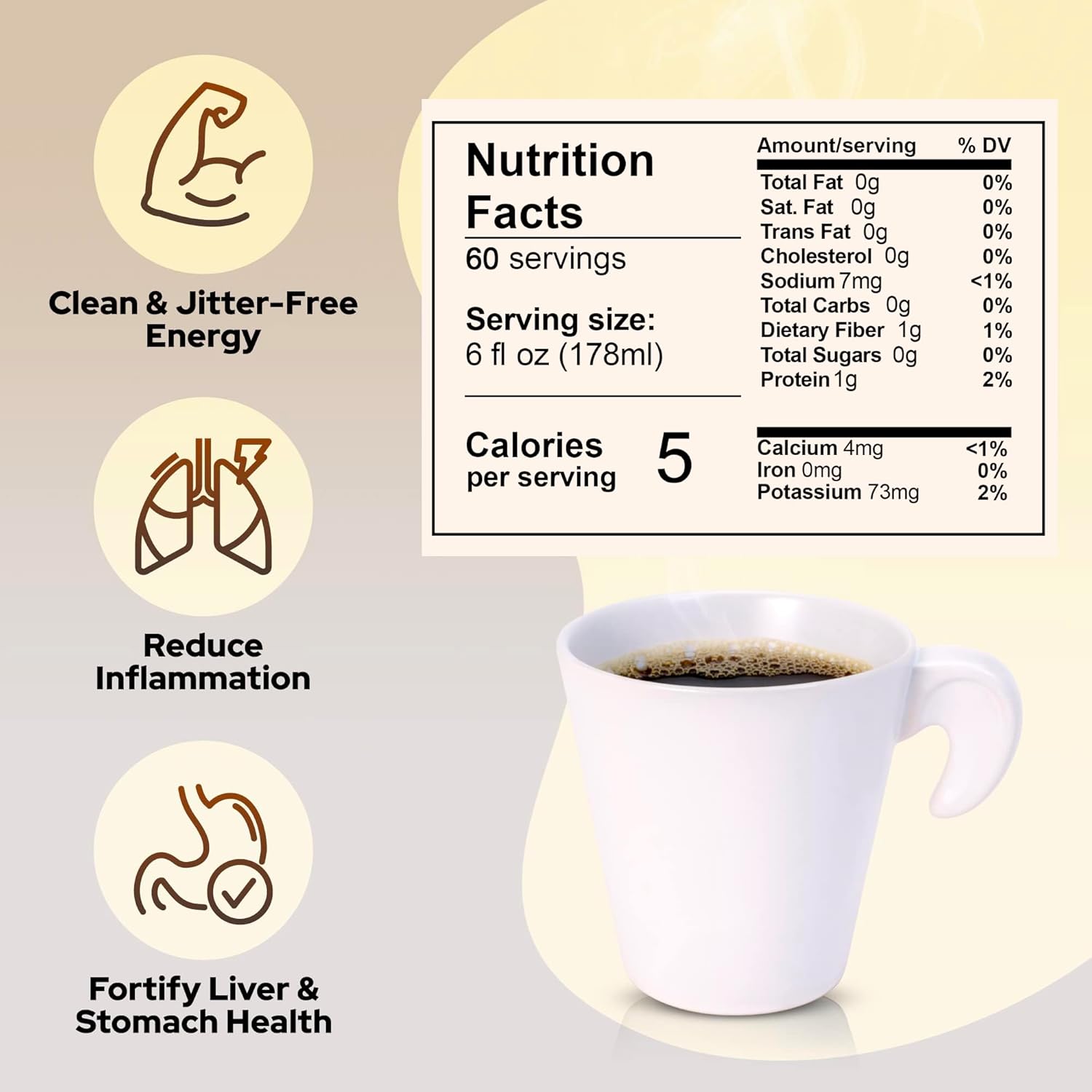 La Republica Ground Mushroom Coffee, Organic Fair Trade Arabica with Superfood Mushrooms (Medium Roast, 60 Servings)