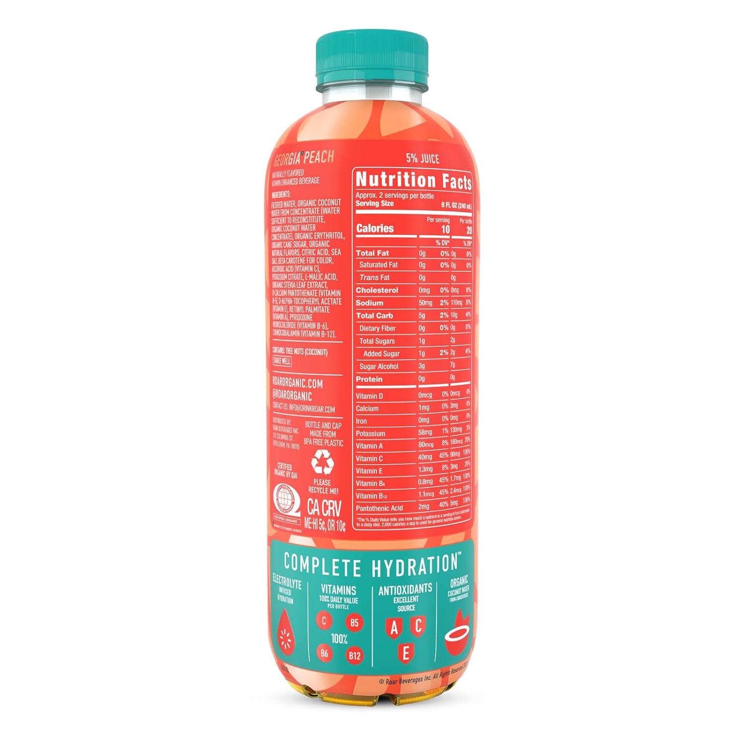 ROAR Complete Hydration Organic Variety Pack - Electrolyte Drinks Loaded with Vitamins C, B5, B12 - Hydrating Beverage Non-GMO, Gluten-Free - 12 pc