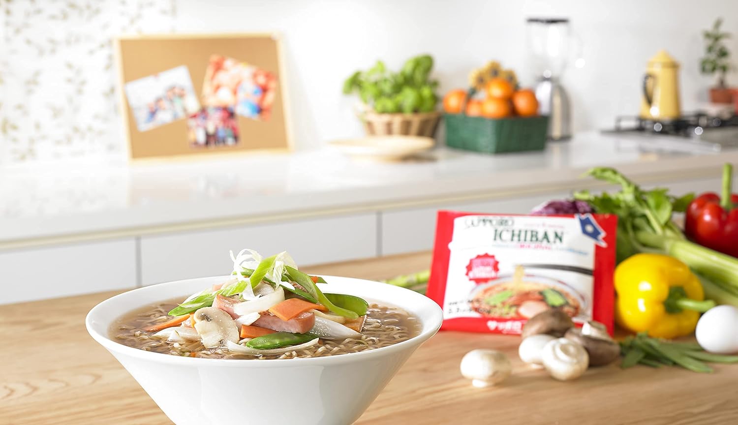 stickerless New [SAPPORO ICHIBAN] Ramen Noodles, Original Soy Sauce Flavor, No.1 Tasting Japanese Instant Noodles (3.5 Oz) (24 pouches)