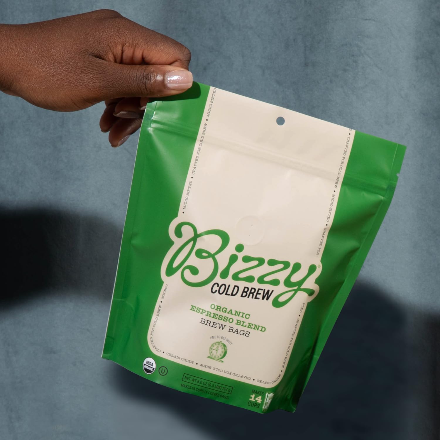 Bizzy Organic Cold Brew Coffee | Bundle | Coarse Ground Coffee | Espresso Blend 1 LB + Espresso Blend Brew Bags 4-count | 2 Pack