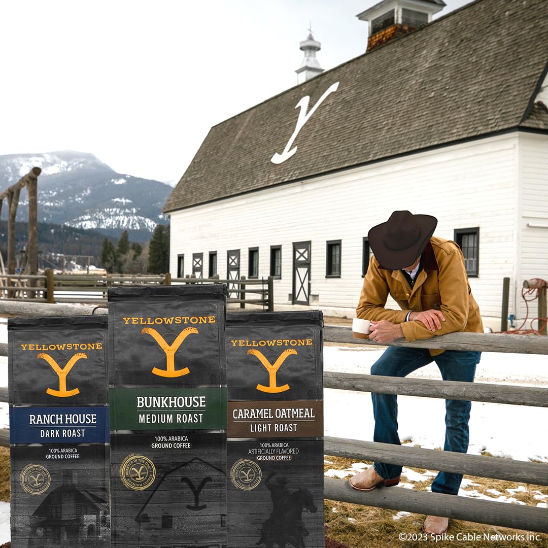 Yellowstone Ranch House Dark Roast Coffee,100% Arabica Ground Coffee, 12 oz.