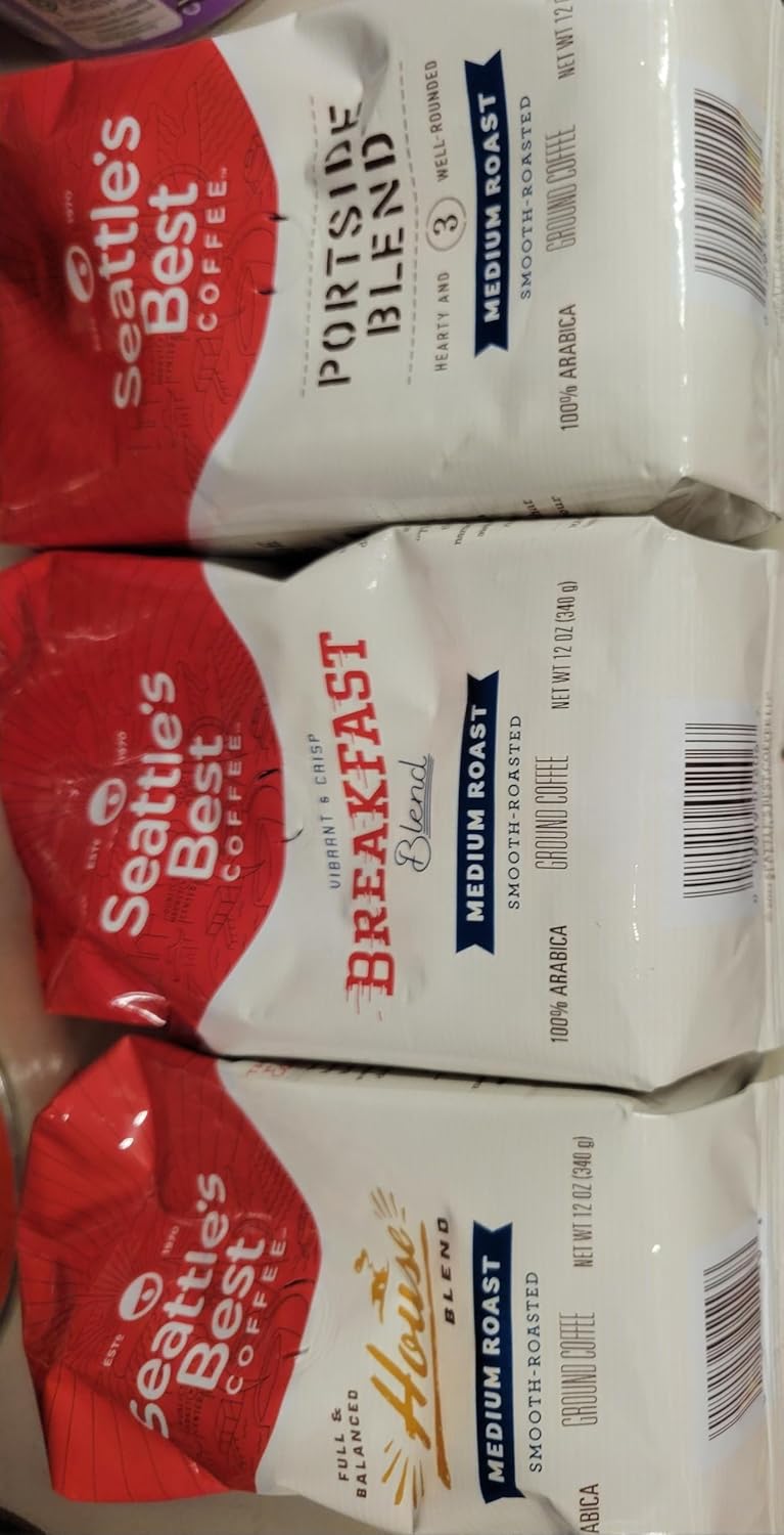 Seattle's Best Coffee Medium Roast Ground Coffee Variety Pack | 12 Ounce Bags (Pack of 3)