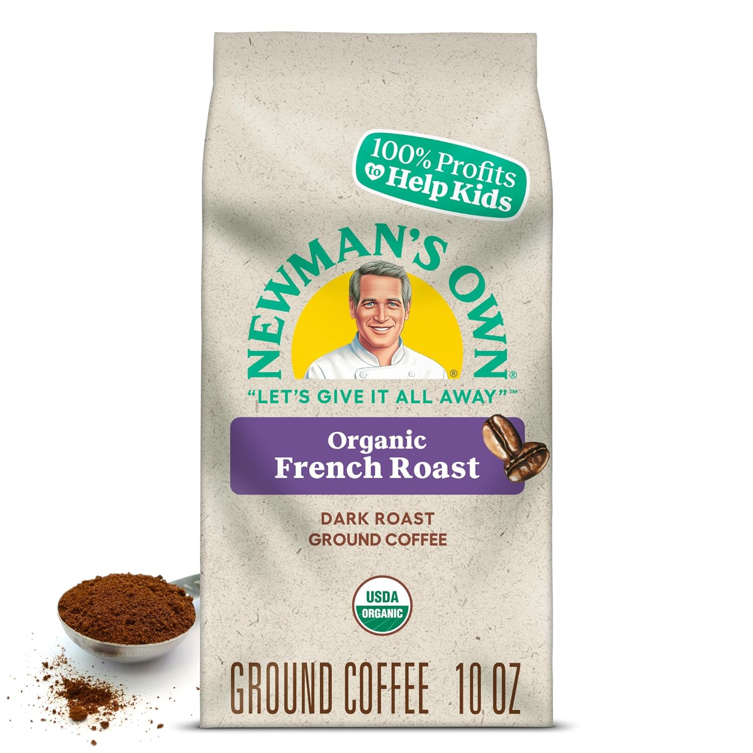Newman's Own Organics Breakfast Blend, Ground Coffee, Fair Trade Certified, Medium Roast, Bagged 10oz