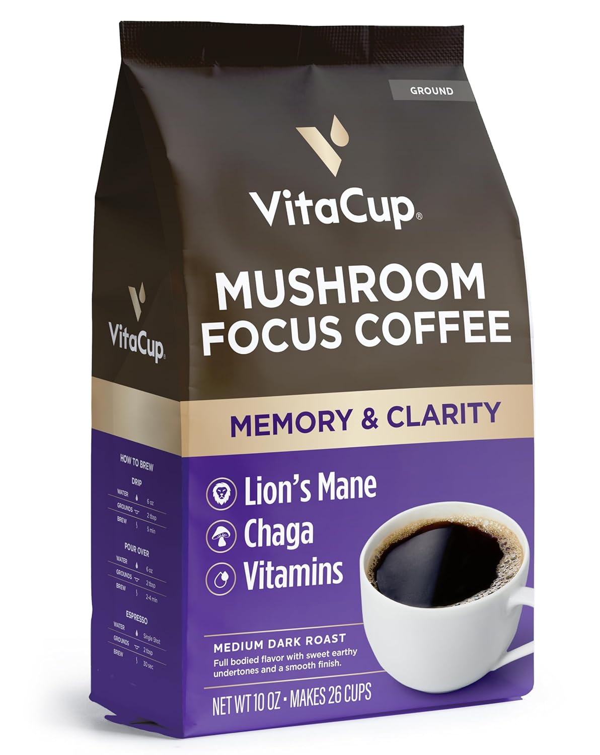 VitaCup Instant Focus Coffee 24ct & Focus Ground Coffee 10oz