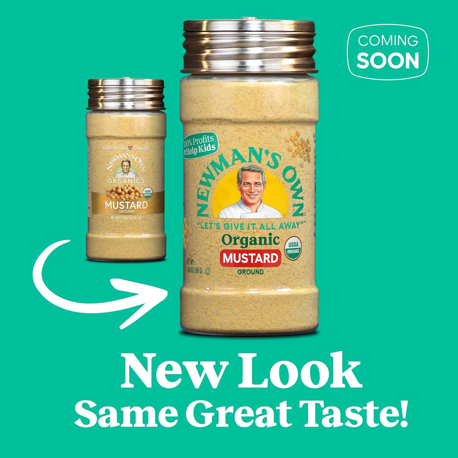 Newman's Own Organic Ground Mustard; Great on Marinades and Dressings; USDA Certified Organic, Non-GMO, Kosher, 1.98 Oz. Bottle