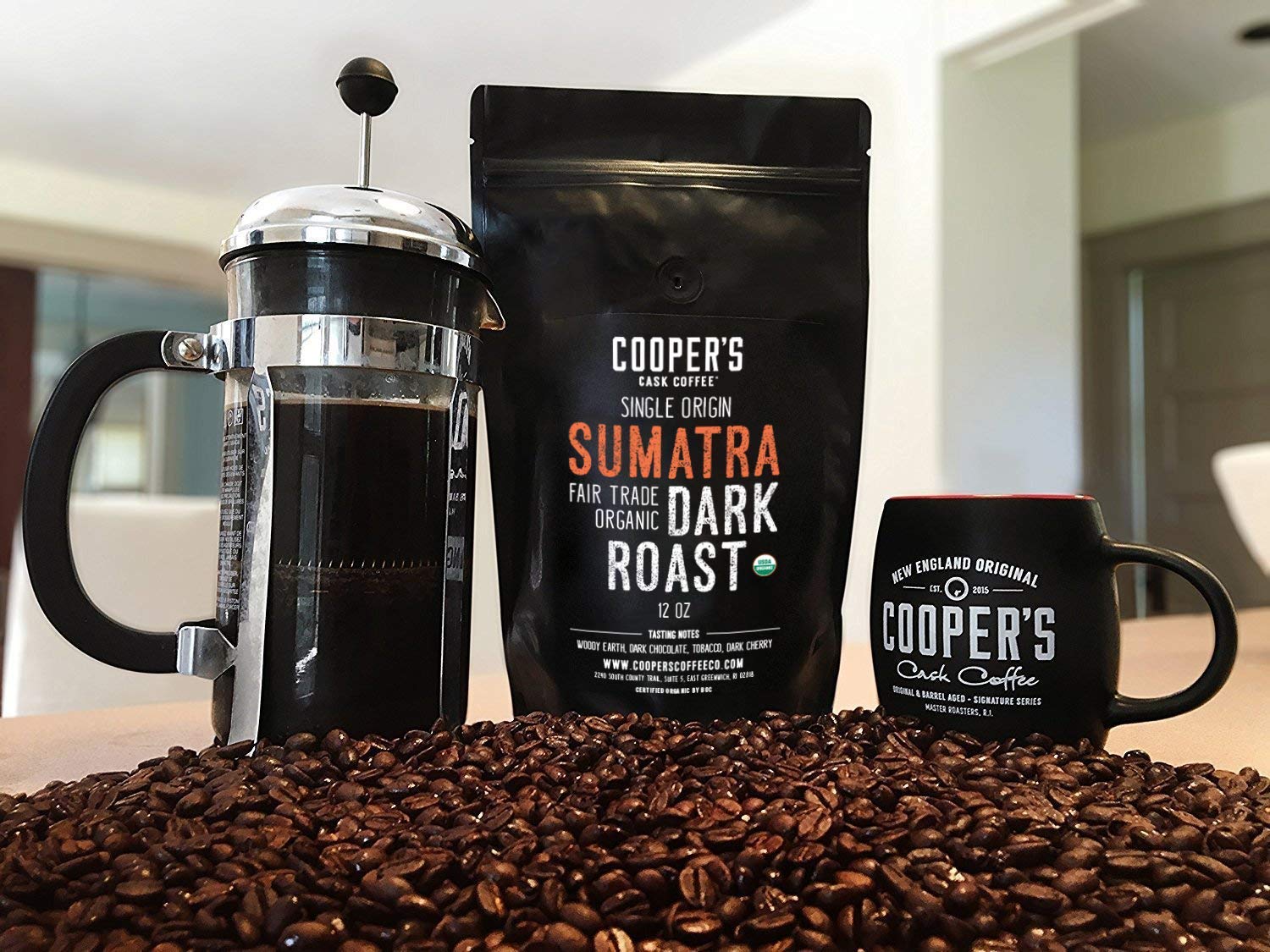 Organic Dark Roast Sumatra, Ground Coffee, Single Origin Grade 1 Premium Coffee - 12 oz Bag
