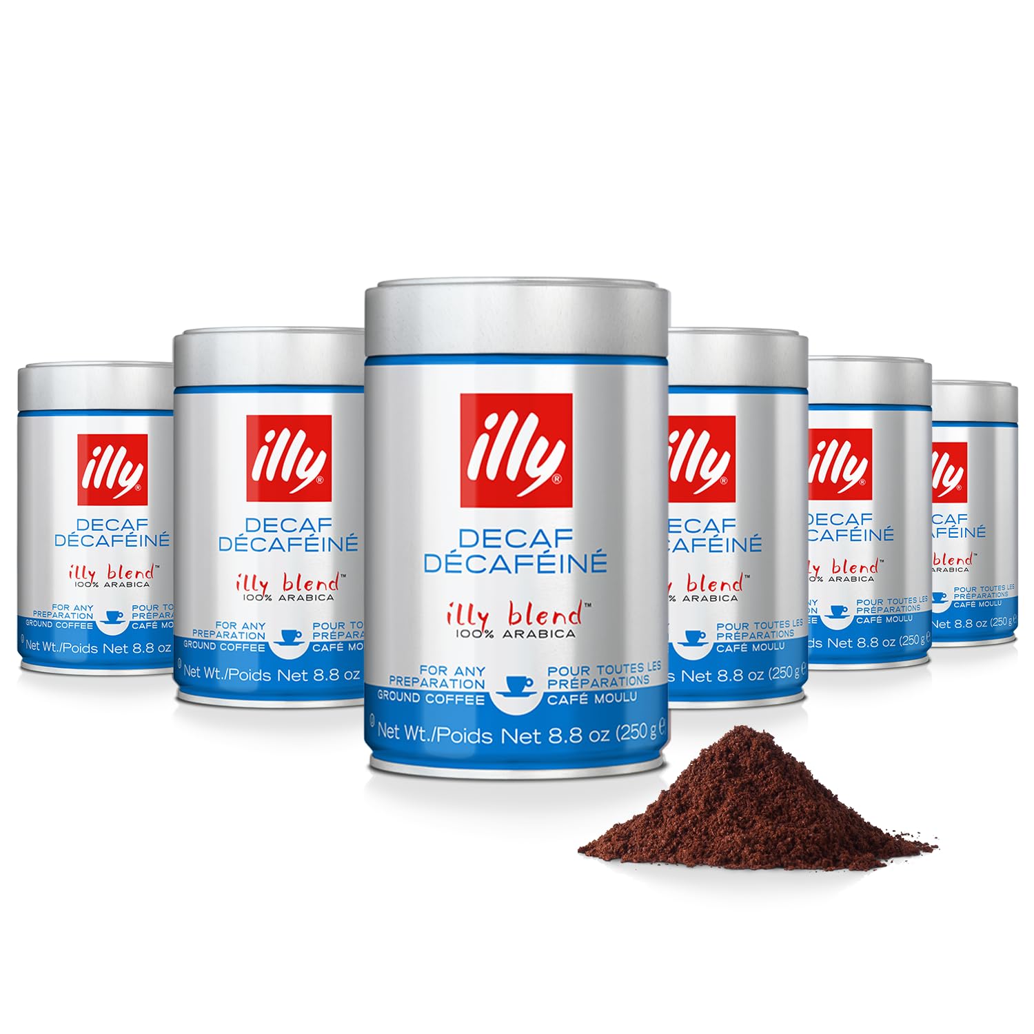 illy Ground Coffee Espresso - 100% Arabica Coffee Ground – Classico Decaf Roast - Notes of Caramel, Toasted Bread & Chocolate - Rich Aromatic Profile - Precise Roast - No Preservatives – 8.8 Ounce