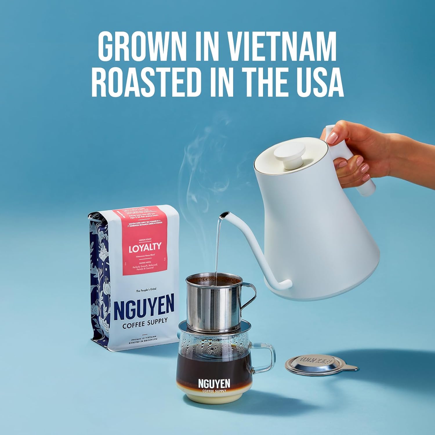 Nguyen Coffee Supply - Loyalty Signature Robusta & Arabica Blend: Medium Roast Premium Ground Coffee Beans, Vietnamese Single Origin, Direct Trade, Roasted in Brooklyn [12 oz Bag]