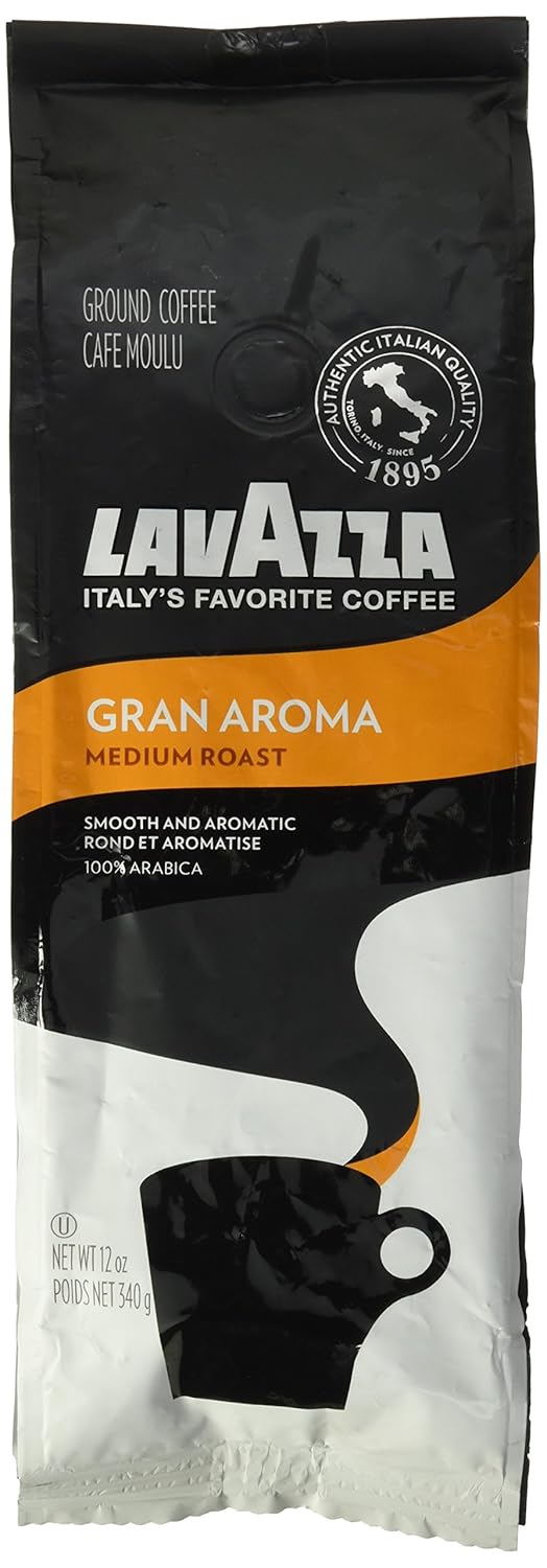 Lavazza Costiera Gran Aroma Ground Coffee 12oz Bag, Light Roast, Smooth and Aromatic Taste, Intensity 2/5, 100% Arabica, Ideal for Drip Brewers, (Pack of 1) - Package May Vary