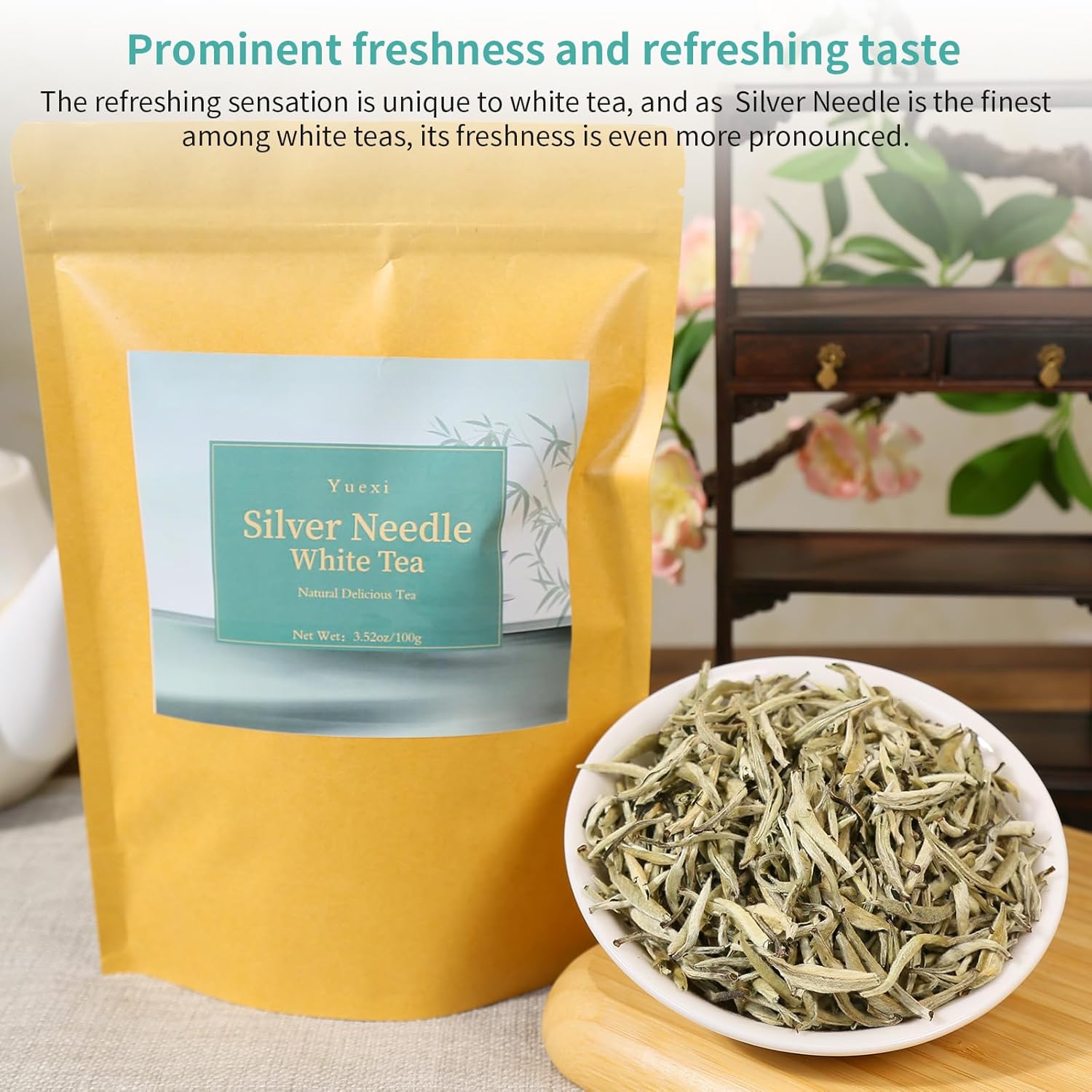 Yuexi White Tea Bai Hao Yin Zhen White Tea Loose Leaf 白毫银针 白茶 100g/3.52oz