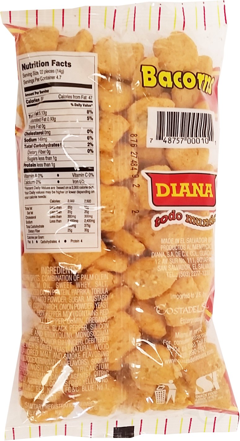 Prodiana Bacorns Snack 2.32 oz - Tocinitos (Pack of 1)
