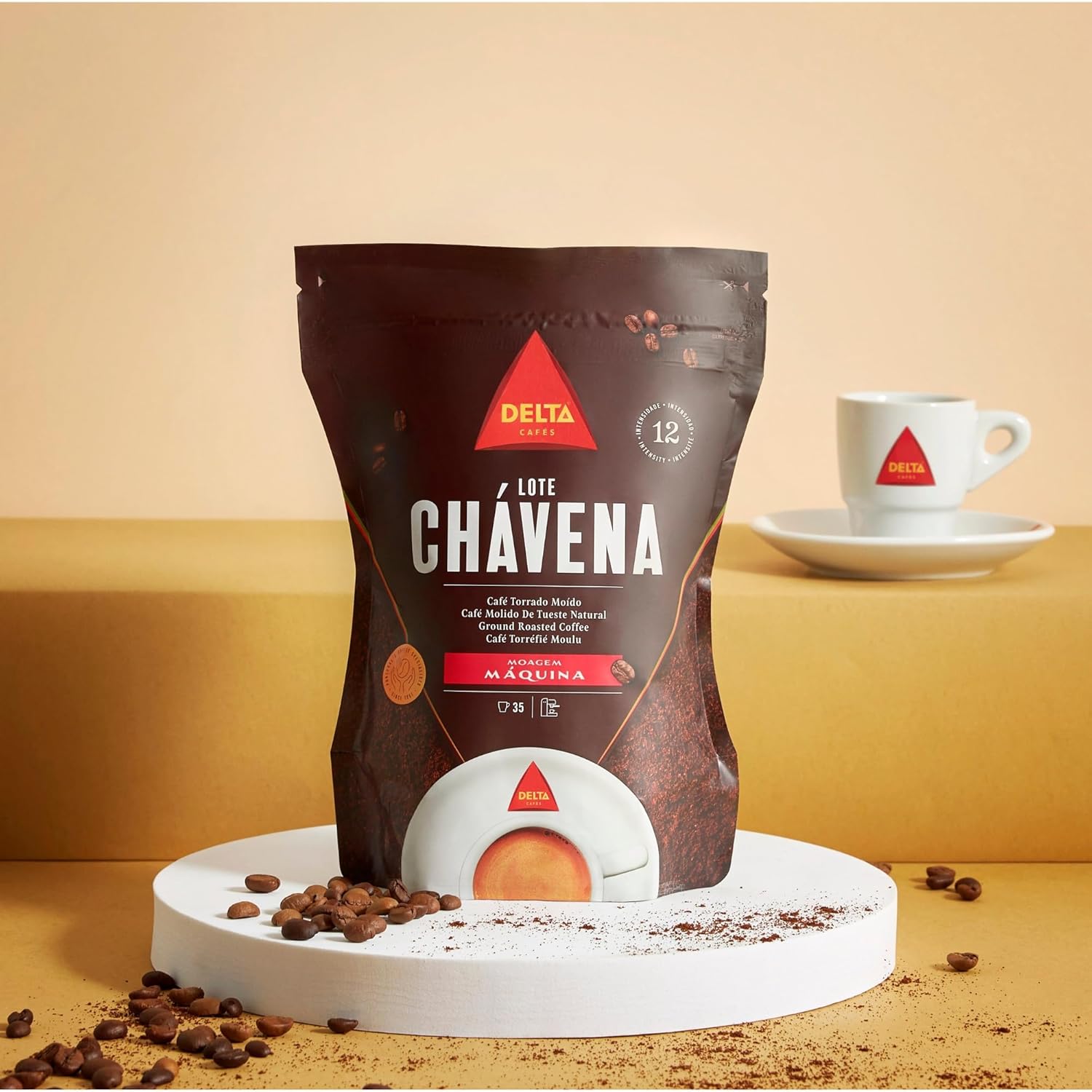 Delta Cafés Lote Chávena Ground Coffee, Smooth and Delicious Medium Roast Coffee, Espresso Machine Compatible, Universal Grinding 8.81 Ounces (Pack of 3)