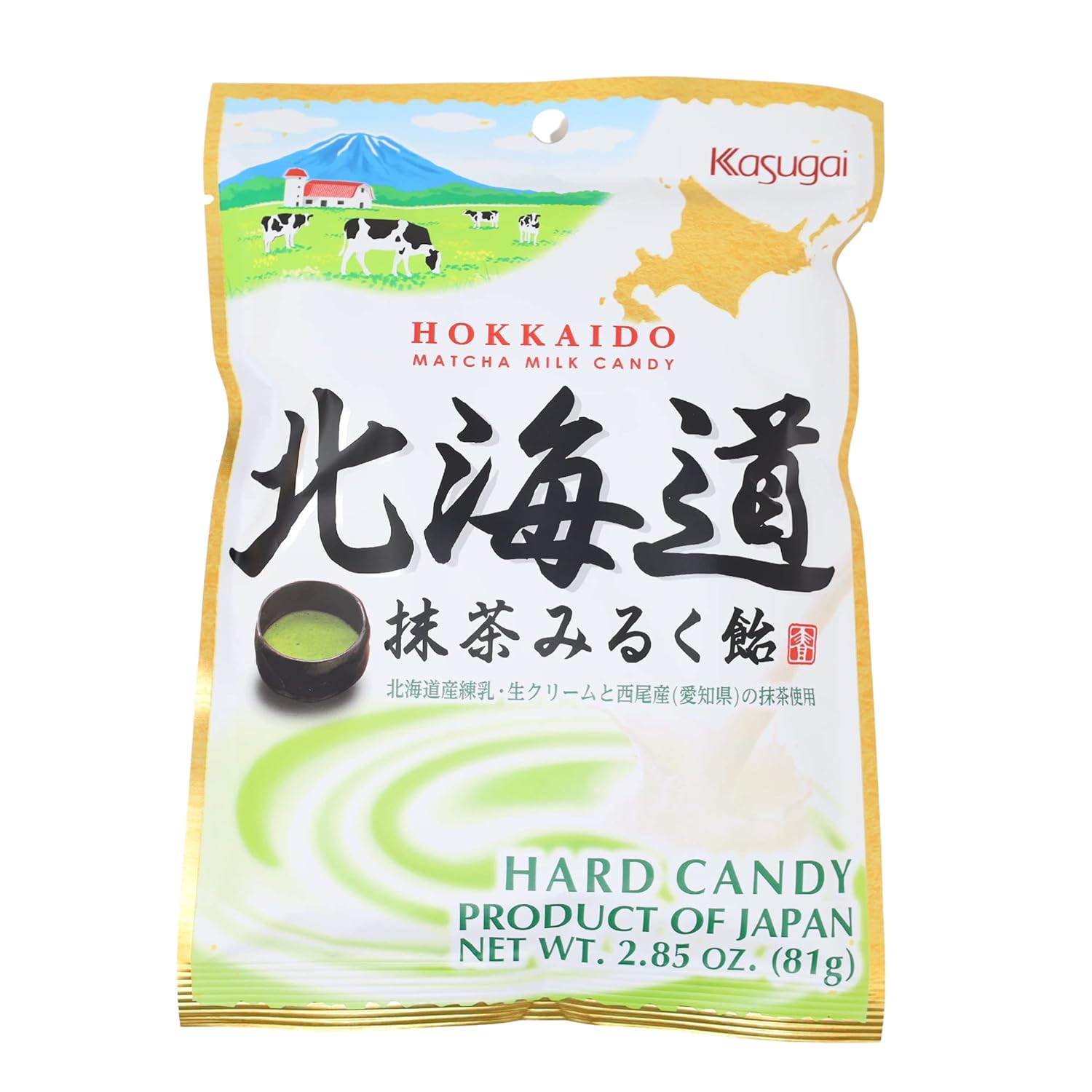 Kasugai Hokkaido Matcha Milk Hard Candy 2.85oz 81g