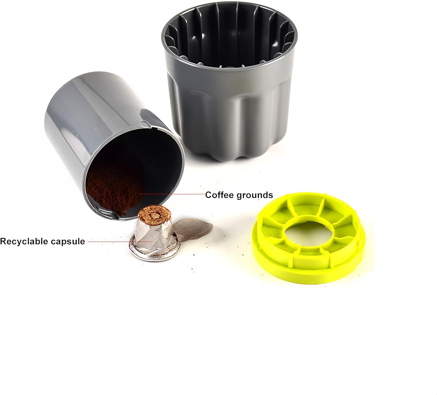 Coffee Grounds Container, Capsule Coffee Waste Box, Push Type Separation Design, Ideal for Knock Box Espresso and Kitchen Accessories