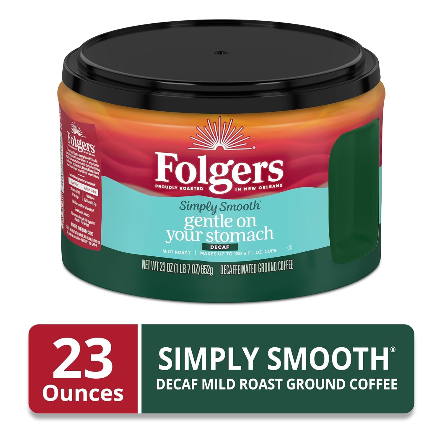 Folgers Simply Smooth Mild Roast Ground Coffee, 23 Ounces 9Pack fo 1)
