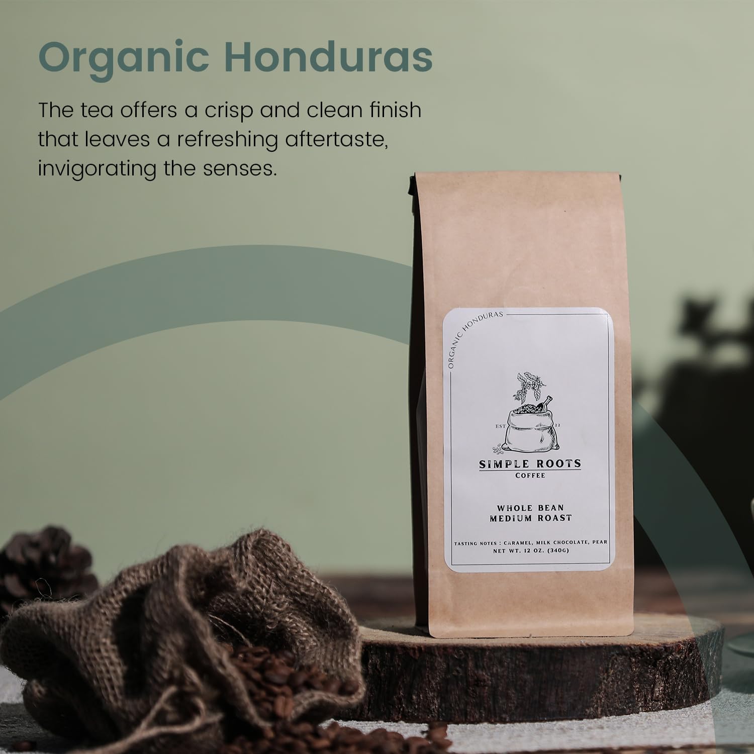 Organic Honduras Ground Coffee Powder - Medium Roast, High Acidity, Low Body, Sweet Caramel & Milk Chocolate Flavor (Drip, 12 Oz)