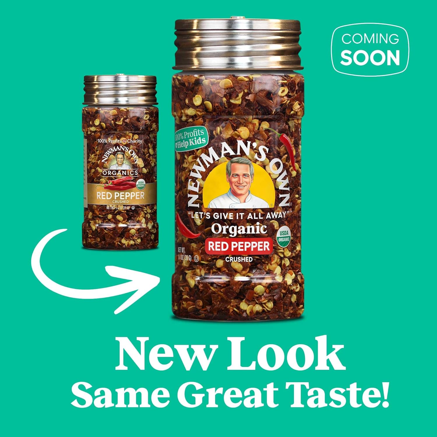 Newman's Own Organic Crushed Red Pepper; Perfect for Pizzas, Pastas, or Sauces, USDA Certified Organic, Non-GMO, Kosher, 1.40 Oz. Bottle