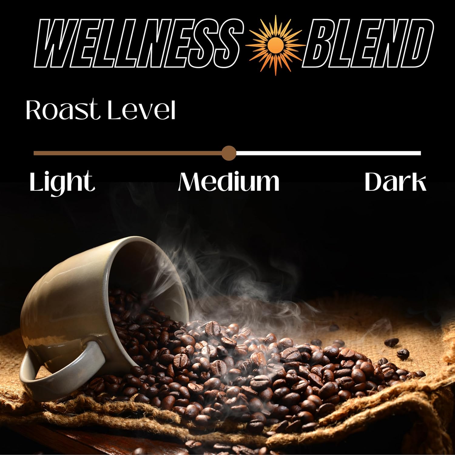 Morning Medic Wellness Coffee with Ashwagandha, MCT Oil, Maca Root, Vitamin B6, Vitamin B12, Vitamin D, and Cinnamon, Ground Coffee Medium Roast, 12 oz