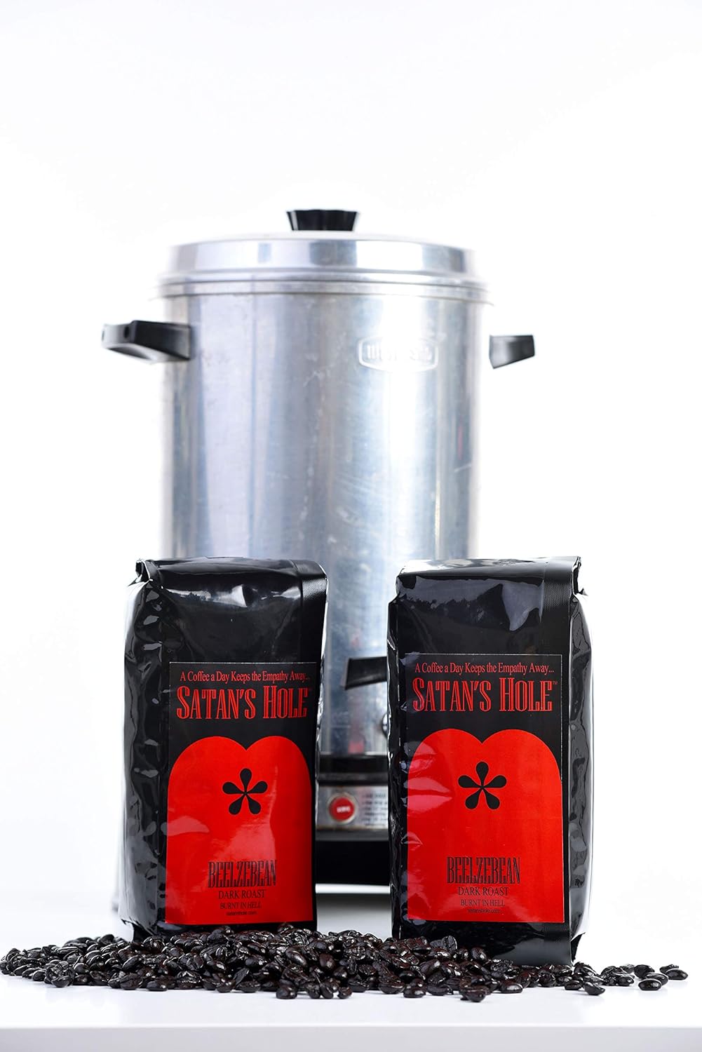 Satan’s Hole Beelzebean Dark Roast Coffee, Under-World's BEST Coffee, Fair Trade, Organic, 16 Ounce, Ground for Drip, Devilishly Delicious, Unscrupulously Dark, Wake the Hell up!