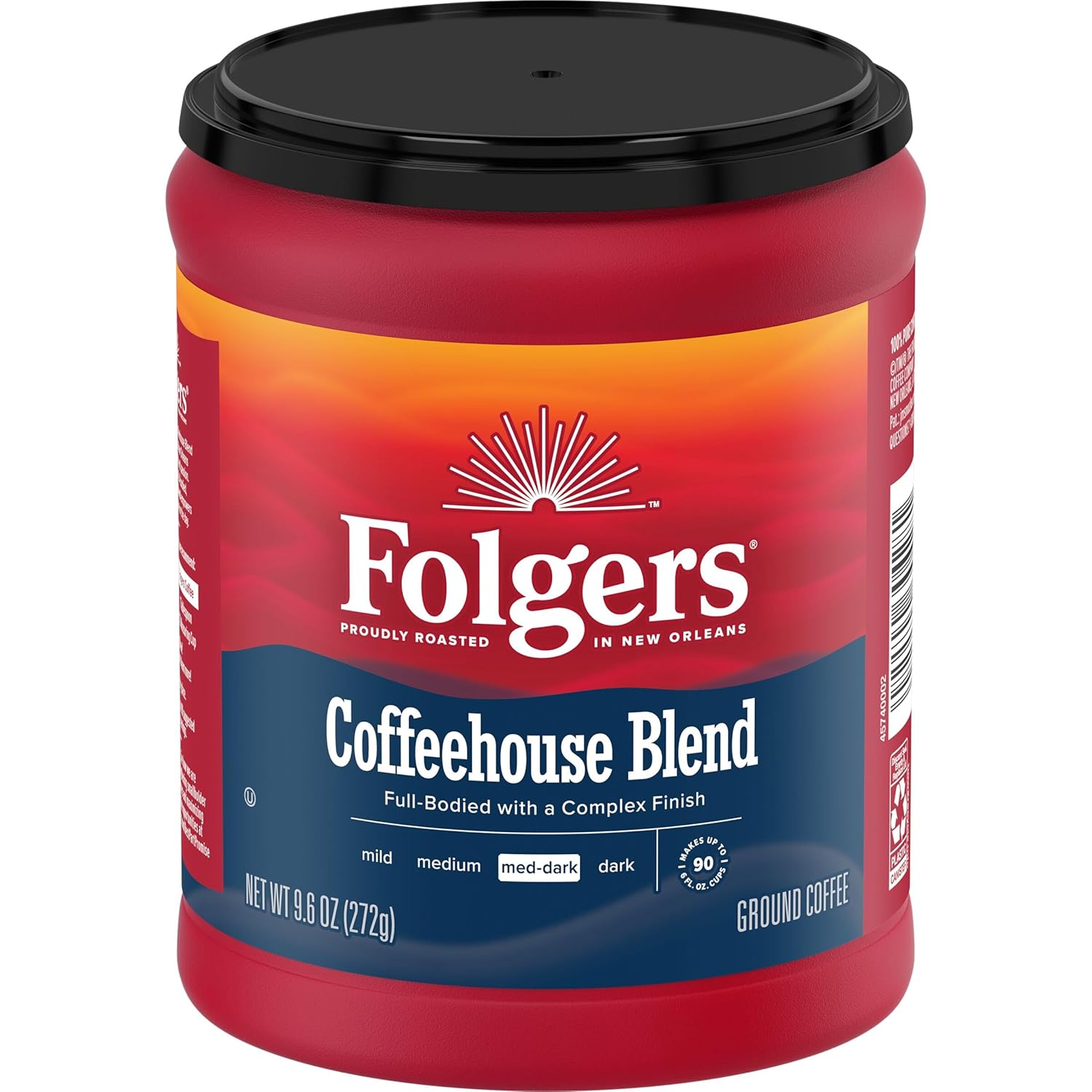 Folgers Coffeehouse Blend Medium Dark Roast Ground Coffee, 9.6 Ounces (Pack of 6)