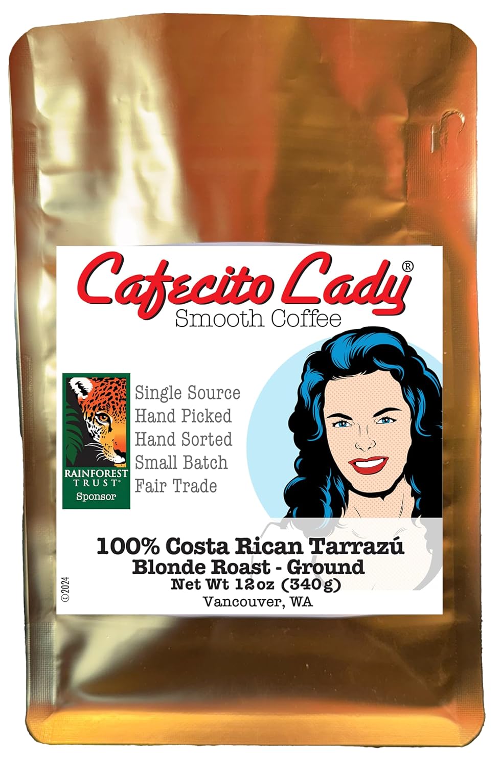 100% Costa Rican Tarrazu Blonde Roast Ground Coffee – Cafecito Lady