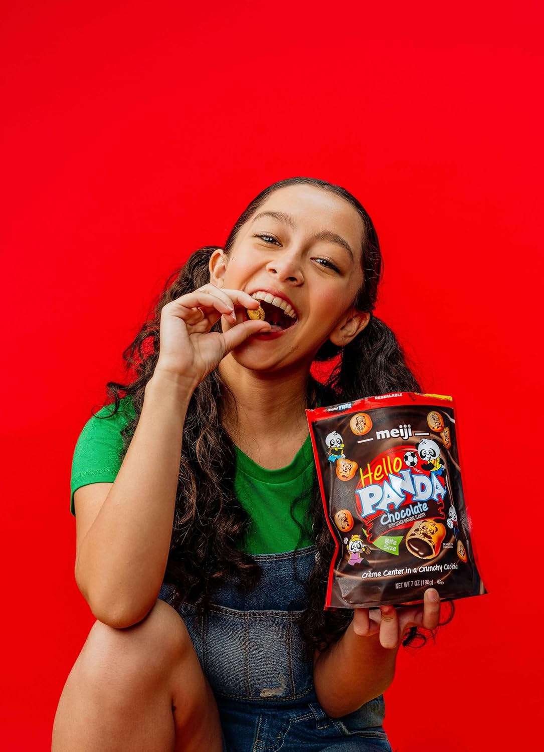 Meiji Hello Panda Cookies, Chocolate Crème Filled, Resealable Package - 7 oz, Pack of 6 - Bite Sized Cookies with Fun Panda Sports