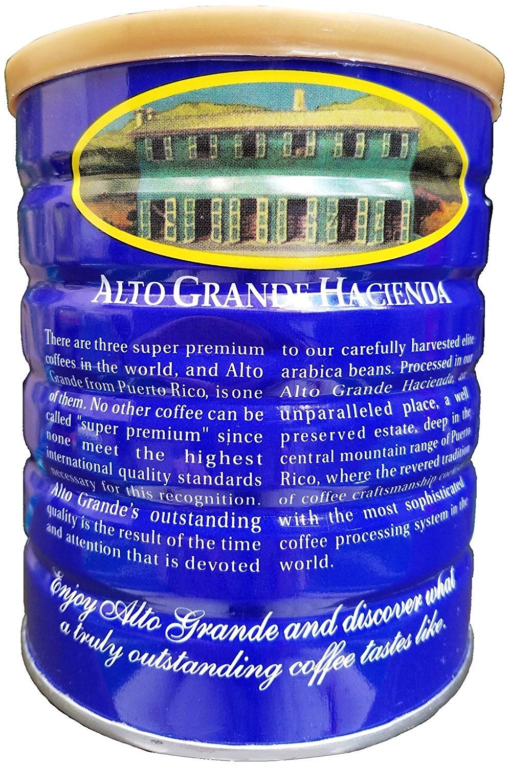 Alto Grande Super Premium Coffee Ground, Single Origin, Puerto Rico, 8.8 Ounce Canister (Pack of 6)