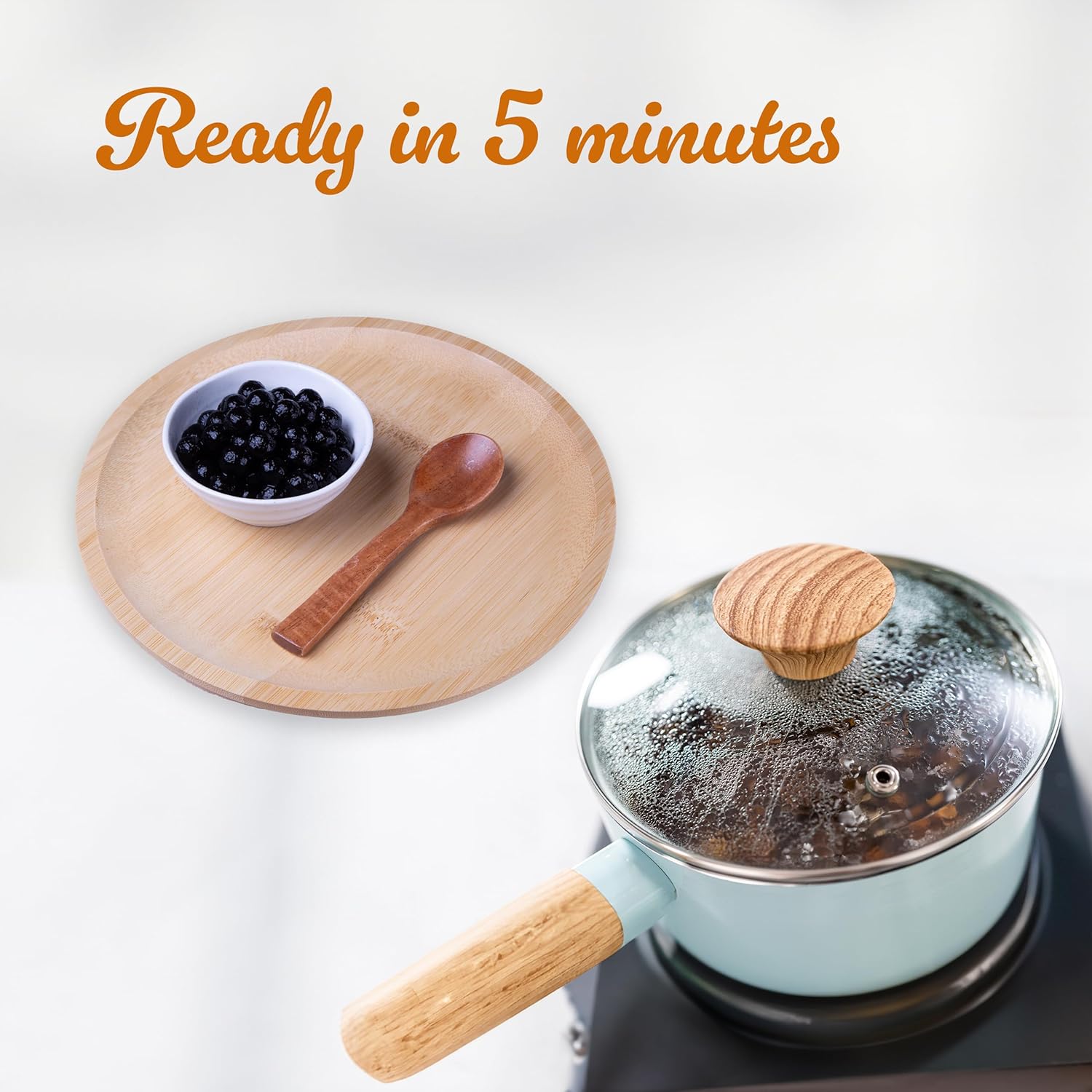 WuFuYuan Boba Tapioca Pearls, Black Sugar Flavor, Ready to Cook in 5 Minutes or Microwave in 3 Minutes, 8.8 oz. (2 Packs)