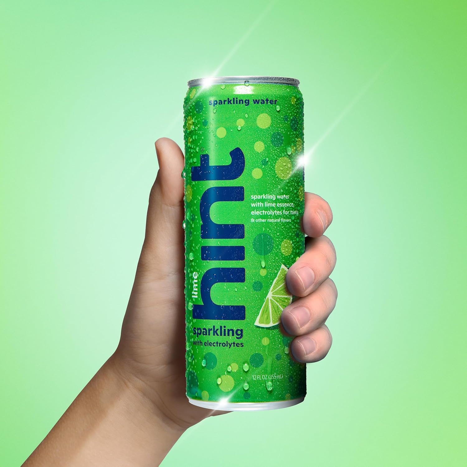 Hint Sparkling Water, Lime - Canned Flavored Water Beverages with Electrolytes, Zero Calories, and Sugar Free - 12 Fl Oz Cans (Pack of 12)