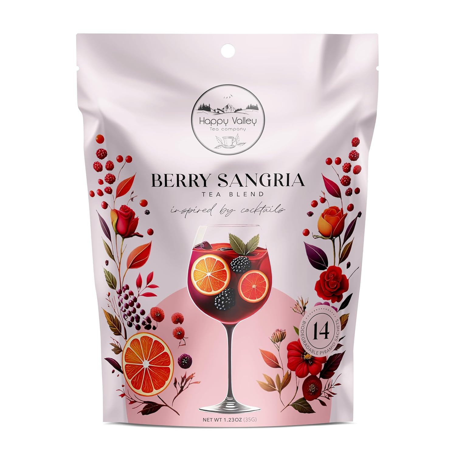 Tropical Pina Colada White Tea Blend by Happy Valley Tea Company – 14- Satchel – Cocktail-Inspired – Enjoy it HOT, ICED, or Mocktail. Coconut, Pineapple – No Artificial Flavors Drink mix Tea Bag