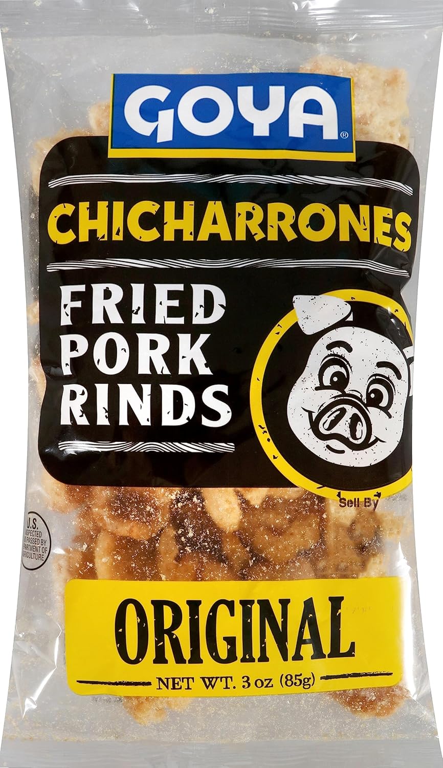 Goya Foods Chicharrones, Fried Pork Rinds, 3 Ounce (Pack of 12)