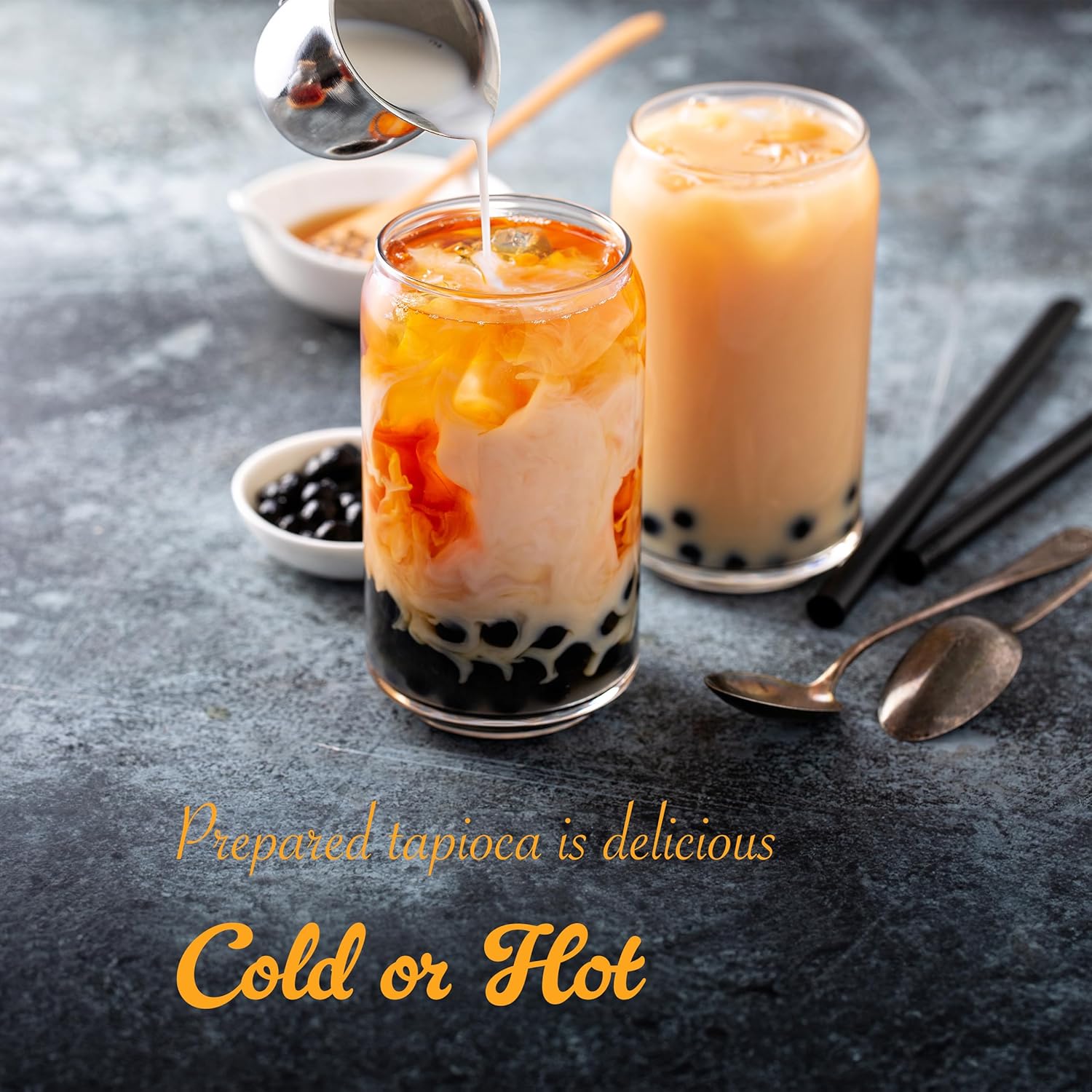 WuFuYuan Boba Tapioca Pearls, Black Sugar Flavor, Ready to Cook in 5 Minutes or Microwave in 3 Minutes, 8.8 oz. (2 Packs)