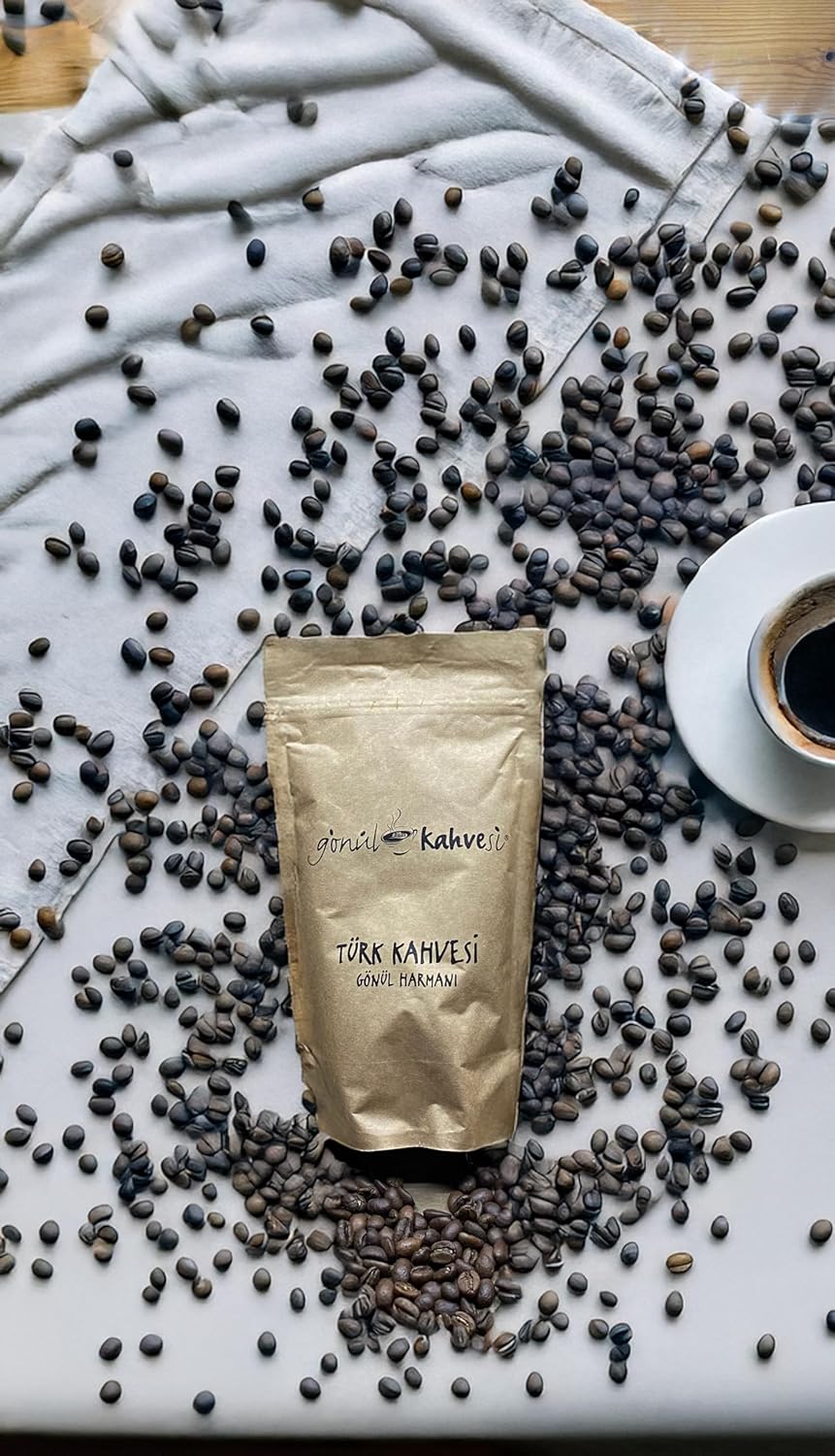 Heart Blend Ground Coffee, 100% Arabica Beans Turkish Coffee, Roasted and Ground, Rich Aroma, Fresh, Medium to Heavy-bodied, Original Taste Since 2002 (8.8 OZ / 250 Gr)