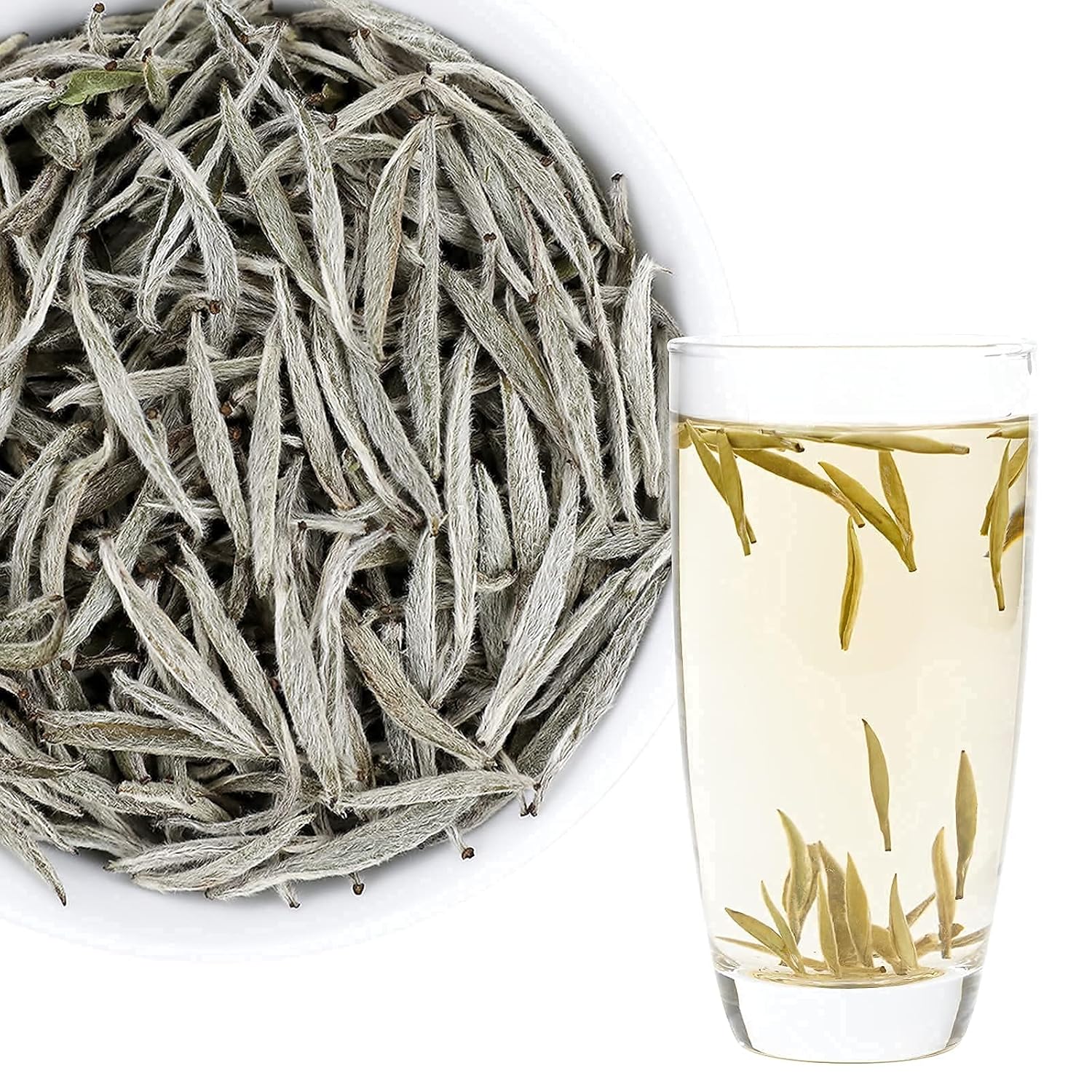 Taimei Teatime Premium Silver Needle White Tea(1.76oz|50g) and Royal Congou Black Tea(3.53oz|100g) with Natural Sweet Taste