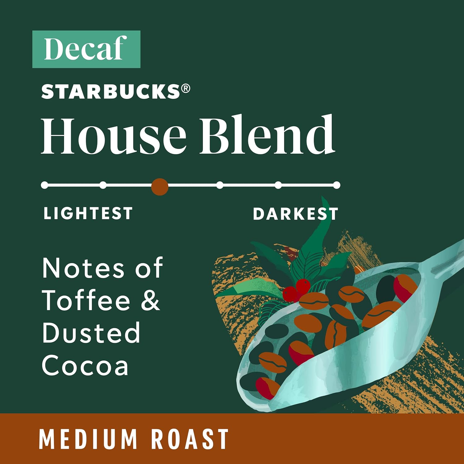Starbucks Ground Coffee, Medium Roast Coffee, Decaf House Blend, 100% Arabica, 1 bag (12 oz)