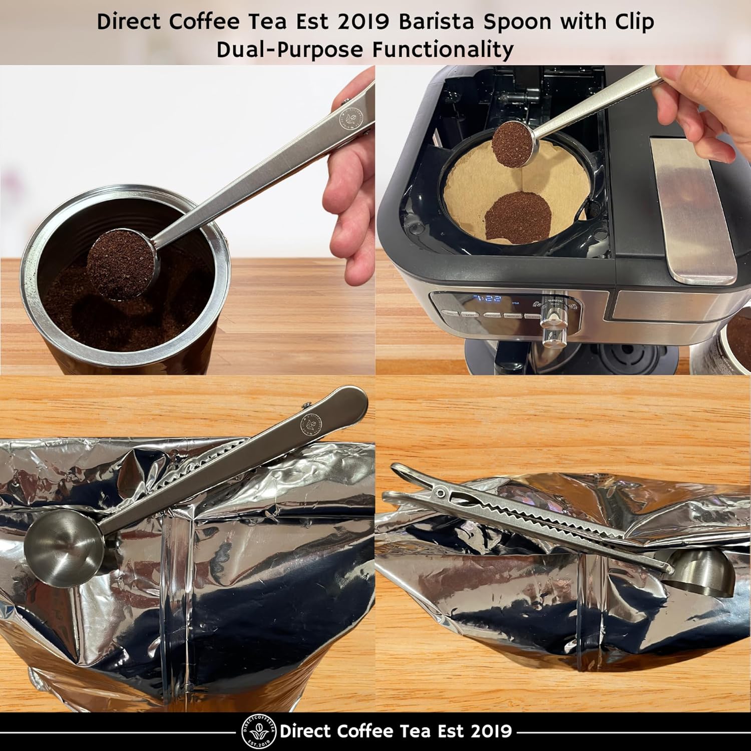 Farmer Bros Premium 100% Arabica Ground Coffee – Medium Roast, 5-lb Bag with Nutty & Chocolatey Notes – Includes Direct Coffee Tea Est 2019 Barista Spoon with Clip