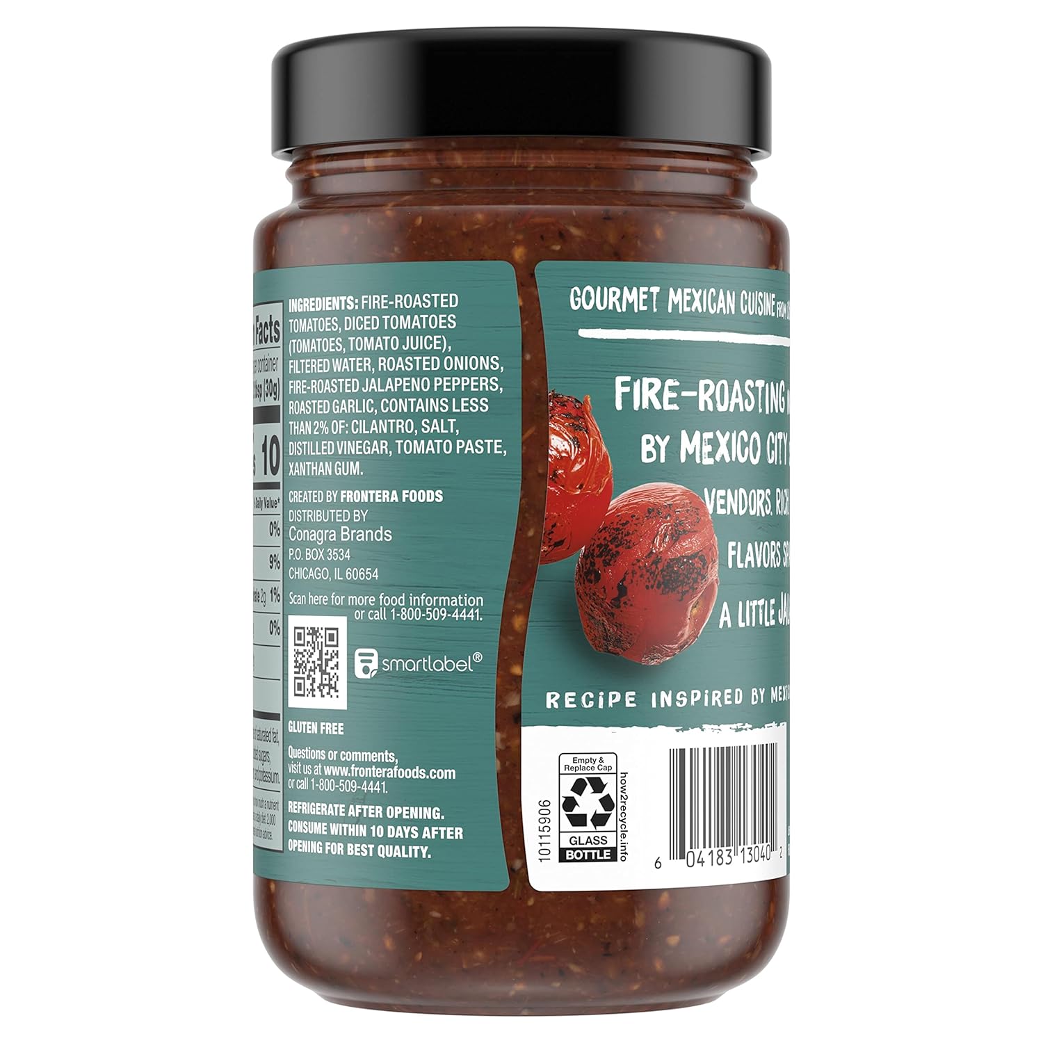 Frontera Gourmet Mexican Double Roasted Tomato Salsa, Medium, Keto Friendly, 16 oz