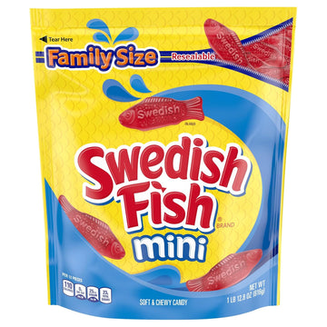 SWEDISH FISH Mini Soft & Chewy Candy, Family Size, Bulk Candy, 1.8 lb