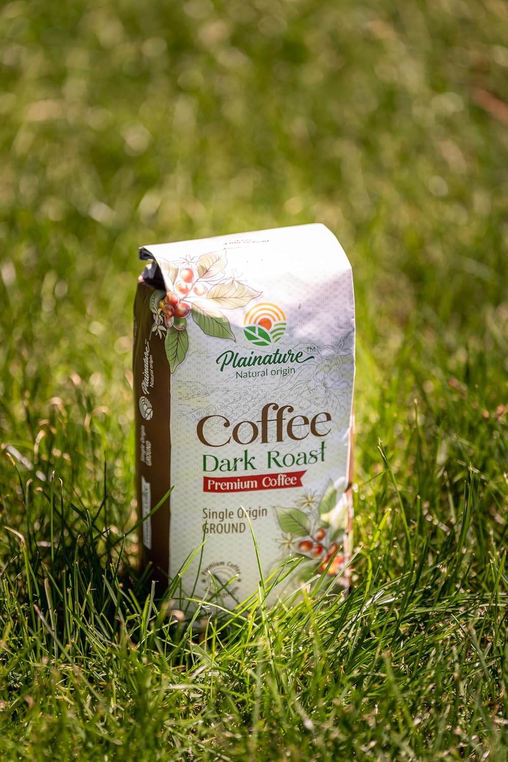 Plainature Dark Roast Ground Coffee - Single Origin, Arabica, With A Pleasant Crispness And Rich Aroma - Grown At High Altitudes And Sun-Dried For Perfection - 12-Ounce Bag.