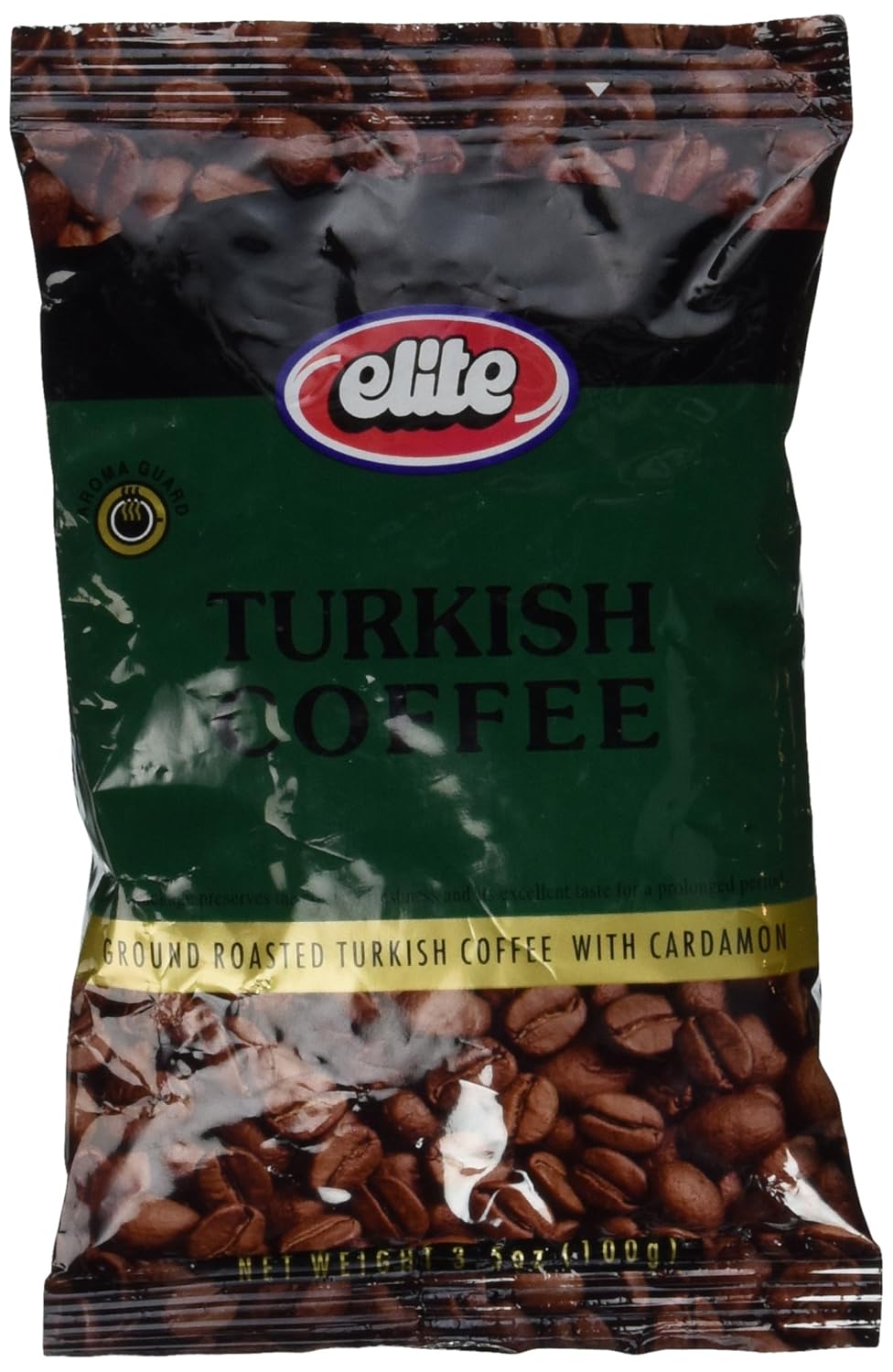 Elite Turkish Coffee With Cardomom, 3.5oz Bag