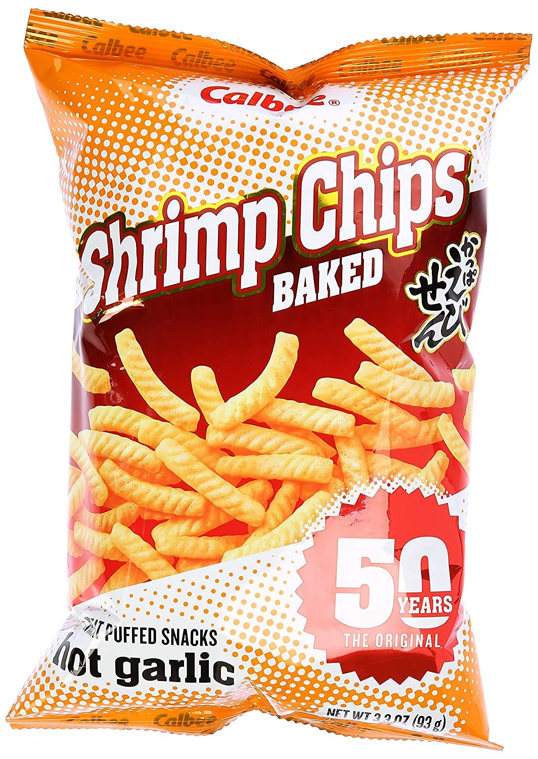 Calbee Baked Shrimp Chips - Hot Garlic - 3.3 oz - 2 Pack
