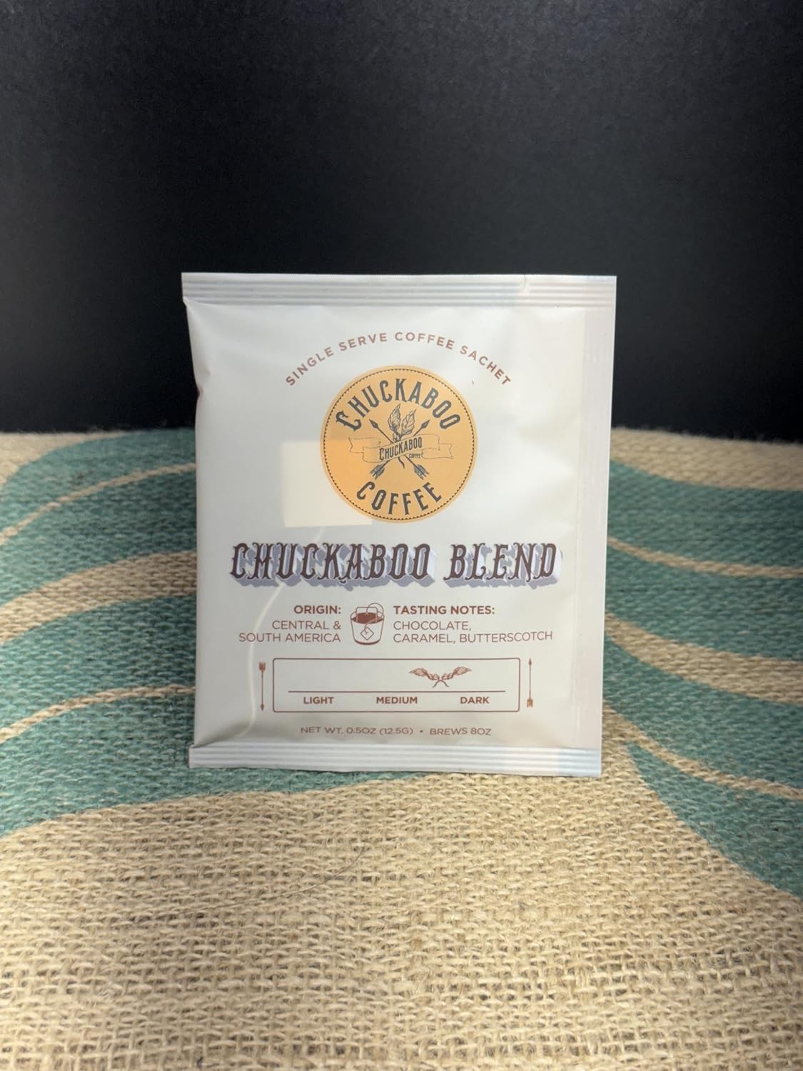 Chuckaboo Blend Steeped Coffee Bag – Single Serve Medium Dark Roast – Organic, Fair Trade, Clean Coffee – Mold-Free & Toxin-Free Sachet
