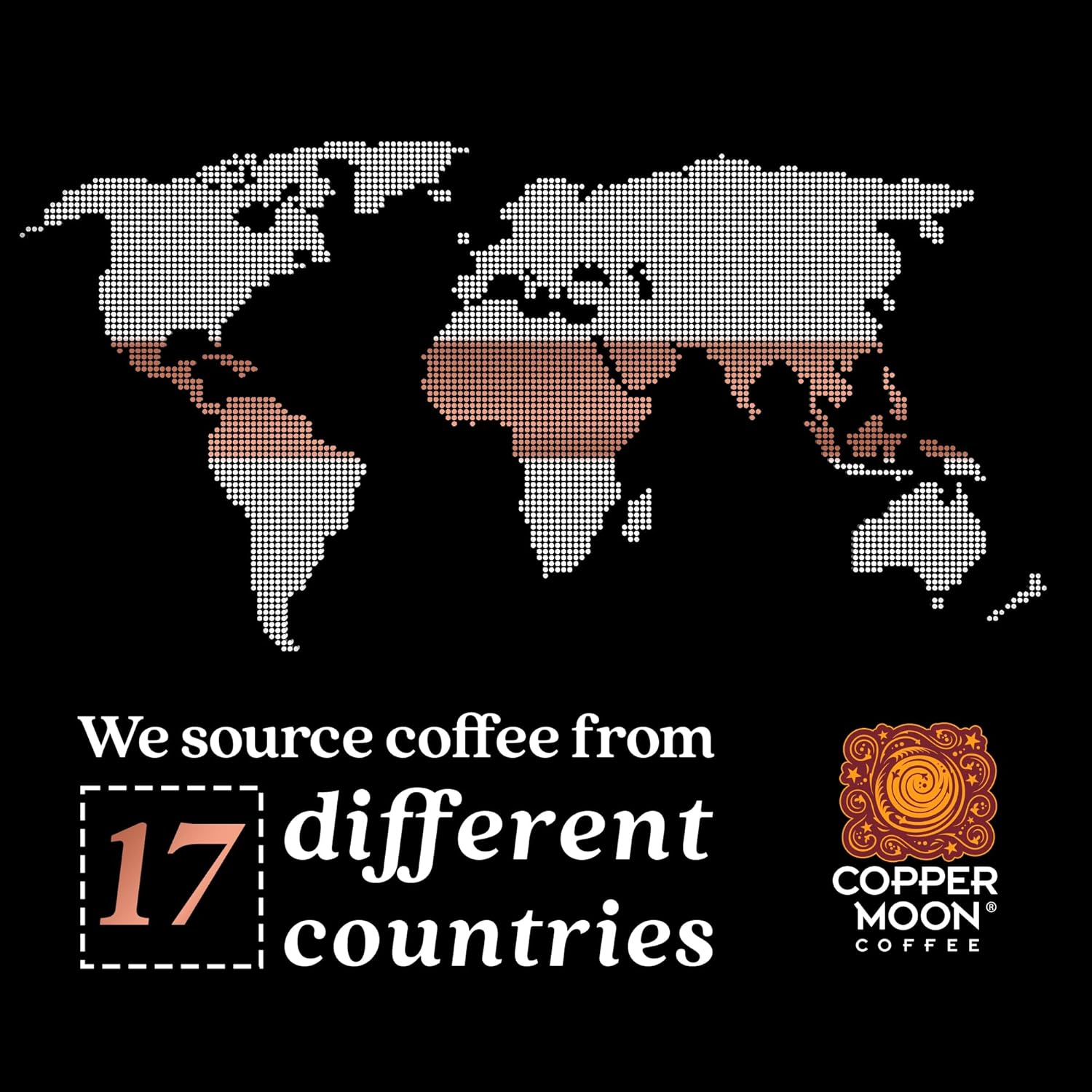 Copper Moon Ground Coffee, Light, Medium & Dark Roast, Out of This World Variety Pack, 12 Oz (Pack of 4)