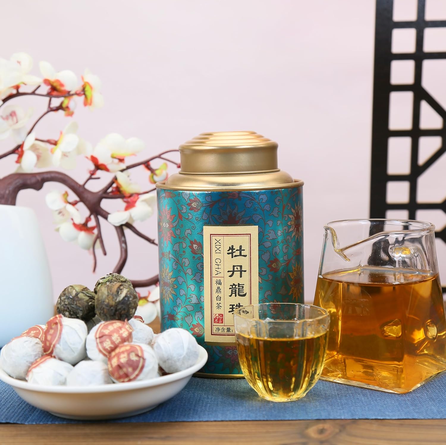 XIXICHA White Peony Tea White Tea Pearls 2013Yr Bai Mu Dan Aged White Tea Loose Leaf Fuding White Tea Chinese Tea White Tea Balls Bai Cha Long Zhu 200g/7oz Soft & Sweet Aroma 白茶 白牡丹茶 福鼎白茶